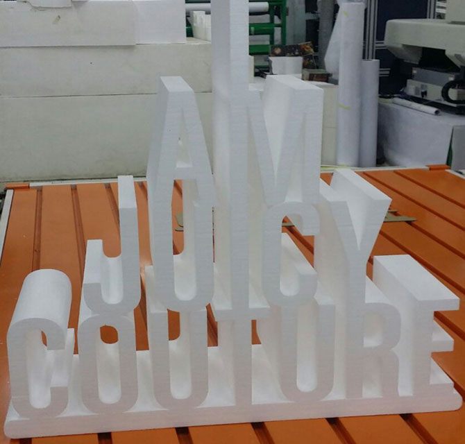 Customized Styrofoam Cut Text White